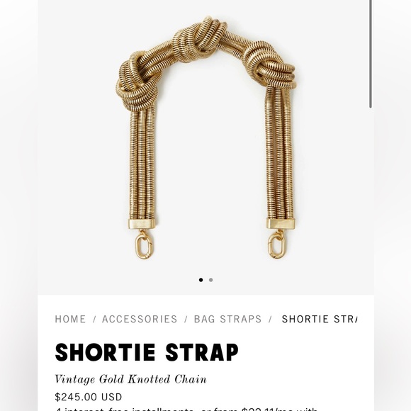 Clare V Gold Knotted Chain Shortie Strap - Picture 1 of 4